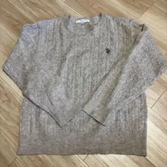 U.S. POLO ASSN. 薄手ニット　モカベージュ　M