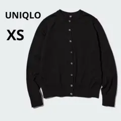 美品 UNIQLO XS ブラック UVカットクルーネックカーディガン シンプル
