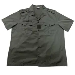 極美品 フランス軍 チャドシャツ XL相当45/46 カーキ ヘリンボーンのサムネイル