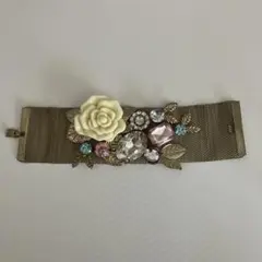 ビンテージ風ローズクリスタルブレスレット