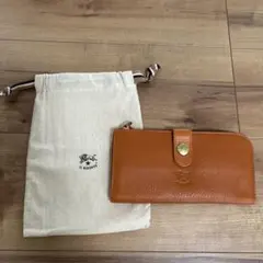 IL BISONTE オレンジ レザー 長財布 保存袋付き