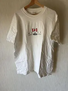 希少 カナダ製 90s GILDAN バンフ 刺繍ロゴ Tシャツ XL ホワイト