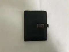 本物グッチGUCCI本革レザー二つ折りシステム手帳 カバー黒ブラックメンズ