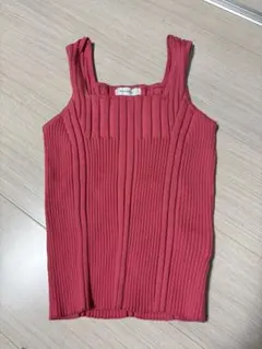 【美品】リブ編みピンクタンクトップのサムネイル