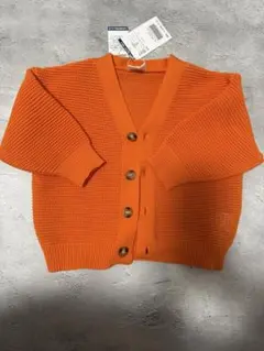 【BREEZE】メッシュ編みカーディガン 90cm オレンジ
