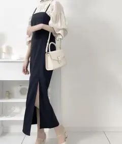 classicalelf サイドスリット入りキャミワンピース