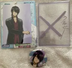 銀魂 銀八先生 ケース付き ブロマイド　ホログラム缶バッジ　高杉2点セット