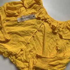 タグ付き！Marie Moundy ◆イエローフリルブラウス　オフショルダー