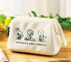 ❤️ スヌーピー 大きく開くレザー調ポーチ