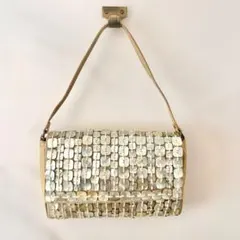 希少美品★HIROKO BIS ヒロココシノ シェル ビーズ パーティーバッグ