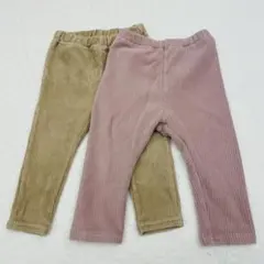 無印　ベビー おなかすっぽりストレッチコーデ ュロイレギンス80cm 2色セット