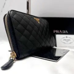 ◇箱・カード付き極美品◇プラダ　サフィアーノキルティングレザー　長財布　ブラック