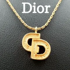 美品✨DIORディオール、ゴールドロゴネックレス、ヴィンテージ_029