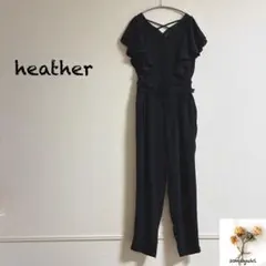 美品　heathe フレンチスリーブ　オールインワン　ブラックのサムネイル
