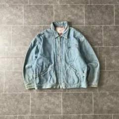 90's OLD 古着 デニムドリズラージャケット ライトブルー 短丈