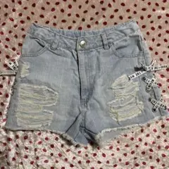 150☆デニム ショートパンツ ライトブルー