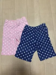 水玉模様 半ズボン 120cm 2色セット