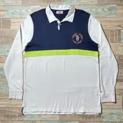 TOMMY JEANS トミージーンズ ポロシャツ 長袖 刺繍ロゴ 開襟