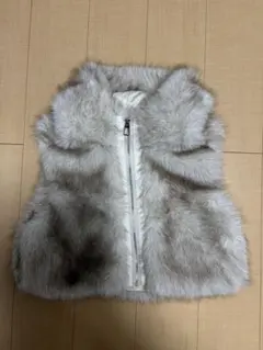 shine Muchica ルーズフード付きフェイクファーベスト