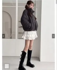 GRL コーデュロイダウンジャケット　チャコール　dk1332