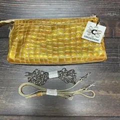 未使用品　コッコフィオーレ エナメル型押し　 ショルダーバッグ チェーンスマホ
