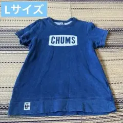 CHUMS チャムス 半袖スウェット インディゴ染め ロゴプリント L 綿100のサムネイル