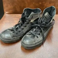 CONVERSE ブラック チェック柄ハイカット スニーカー　23センチ