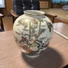 九谷焼】九谷 光崖 花瓶 花器 金彩画 金縁 花鳥図 伝統工芸 陶磁器