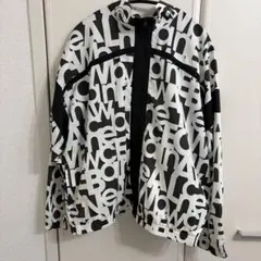 new balance 総柄 ナイロンジャケット パーカー ロゴプリント L