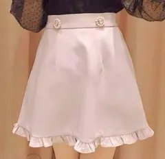 evelyn パールビジューフレアスカート ベージュピンク　Mサイズ