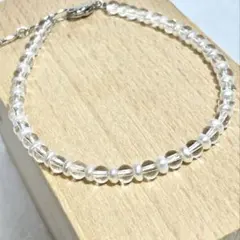 淡水パール・水晶ブレスレット 16.0cm+アジャスター 小粒シンプル♪