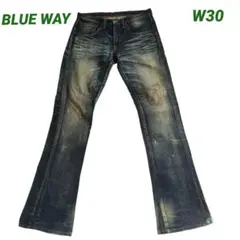 Y2K✨BLUE WAY フレアデニム 鬼ヒゲ グランジ W30