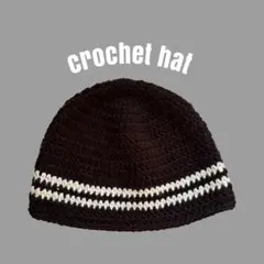 クロシェハット クラッシャーハット バケハ バケットハット ビーニー ブラック