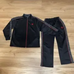 Champion ジャージ上下 セットアップ 黒ブラック ゼブラ 160サイズ