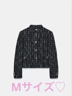 【美品】ZARA メタリック糸入りテクスチャーブレザー Mサイズ