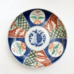 色絵桃唐花赤絵中皿　古伊万里、大聖寺伊万里や統制陶器、印判皿や林九郎窯、其泉好きのサムネイル