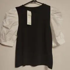 新品！！ TRUSTY ブラック・ホワイト パフスリーブTシャツ