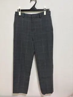 UNIQLO スマートアンクルパンツ グレー チェック柄 L