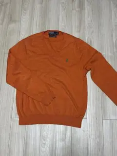 Polo by Ralph Lauren オレンジ Vネックセーター XL
