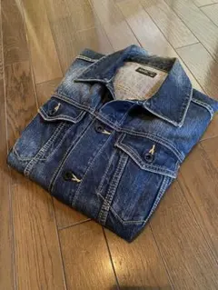 美品デニムジーンズジャケットダンガリーシャツカバーオールvintagewash