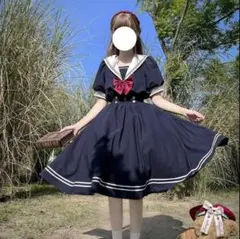 春服 セーラー服 制服 ゆめかわ ロリータ 原宿系 量産型 ワンピース 韓国