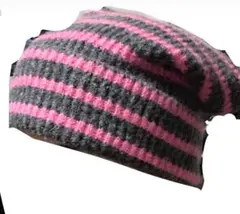 猫耳 オーバーサイズ ニット帽 ビーニー y2k グランジ ピンク opium