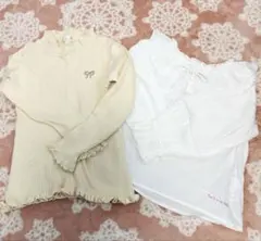 長袖カットソー 2点セット クリーム色 ホワイト