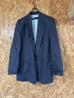 ZARA ダークグレー テーラードジャケット Sサイズ　リネン