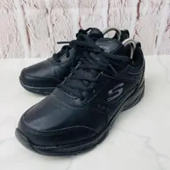 【極美品】SKECHERS レザースニーカー 厚底 コンフォート 23