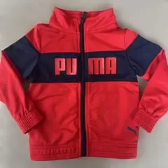 PUMA キッズ ジップアップジャケット 赤/ネイビー　2y 90cm