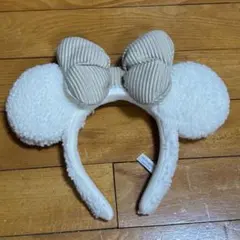 ディズニー ミニー カチューシャ 冬 モコモコ　白