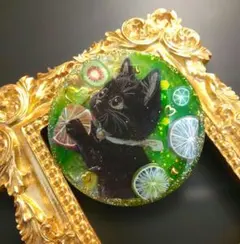 NO 755レジン ヘアゴム ブローチ ハンドメイド 猫ちゃん - メルカリ