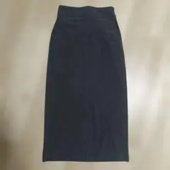 GU グレー ハイウエスト　タイトロングスカート スリット入り