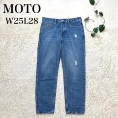 MOTO モト ストレートデニム ダメージ W25L28 コットン60%のサムネイル